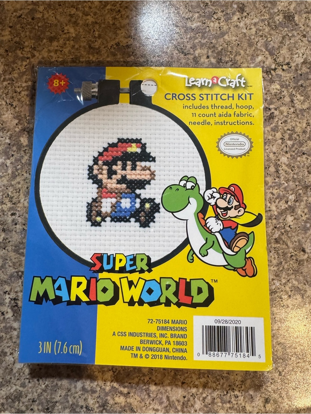 Learn a Craft Super Mario World Cross Stitch Kit - Yellow/Blue